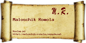 Maloschik Romola névjegykártya